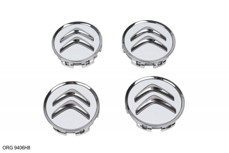 Pièce d’origine cabochon de jante alliage pour Citroën C1 / Citroën C4 / Citroën C5 - jeu complet, 9406H8, 9406.H8