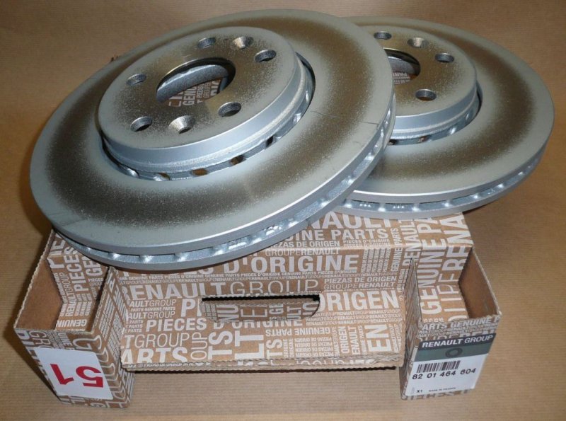 Original  Disque de frein complet Renault Kangoo II avant 2 pièces ventilées + ensemble de vis de sécurité , 8201464604
