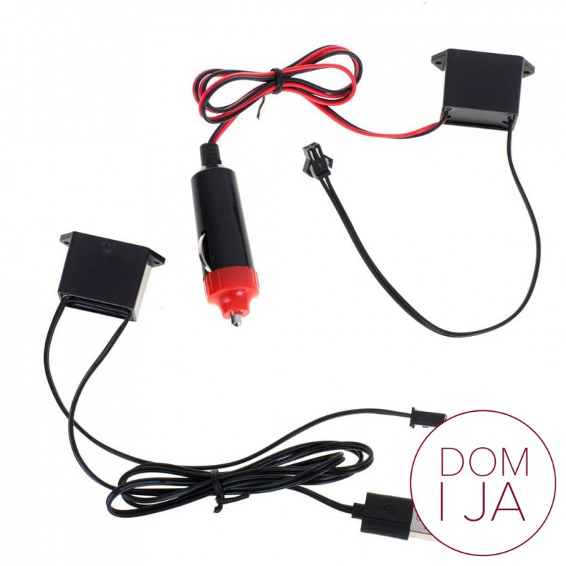 Oświetlenie ambientowe LED do samochodu / auta USB / 12V taśma 3m czerwona