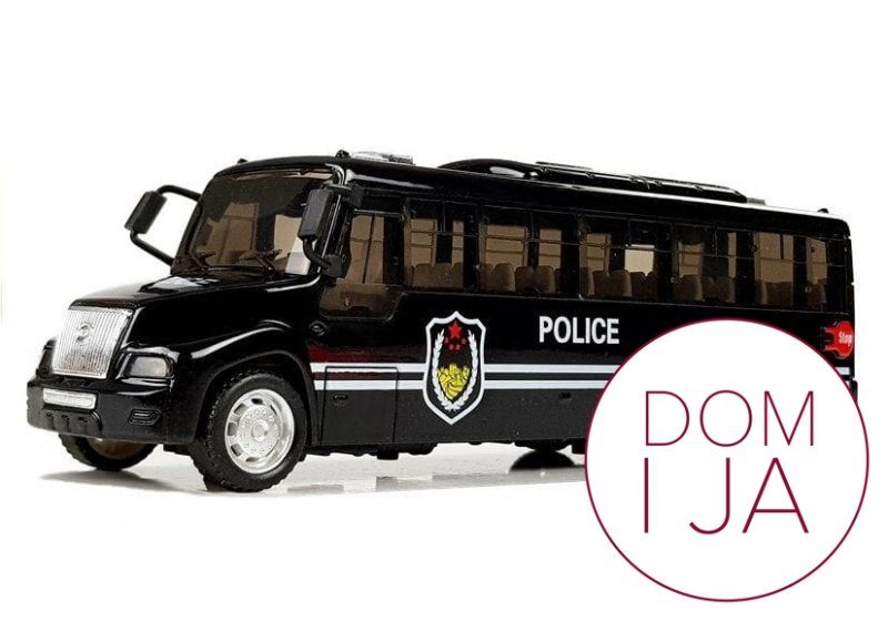 Model Autobusu Bus Policyjny Świeci Czarny