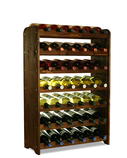 Weinregal für 42 Flaschen RW-3-42 (63x26,5x91), Unbehandelt, Erle, Braun