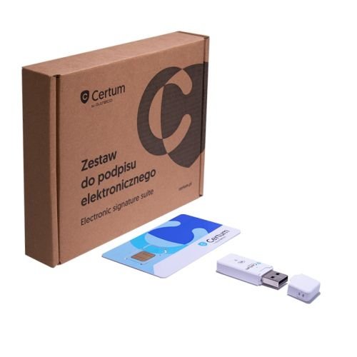 Podpis elektroniczny z kartą i czytnikiem Certum Mini ważny 1 rok