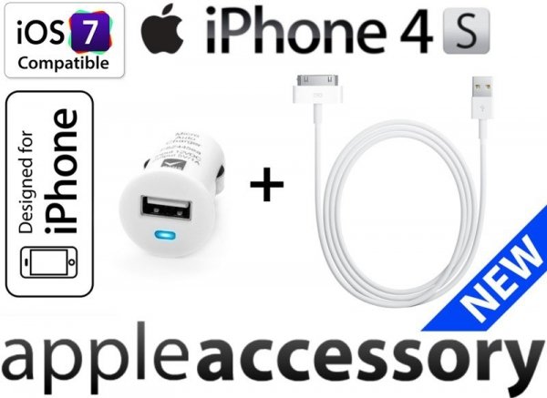 Ładowarka Samochodowa Apple iPhone 4/ 4S Kabel