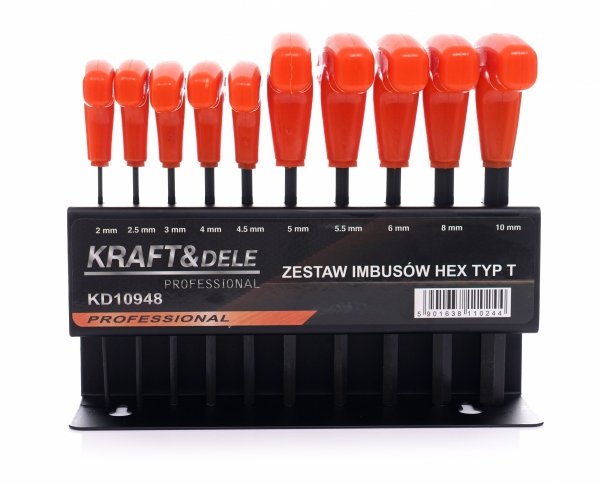 Zestaw 10 imbusów na stojaku KD10948