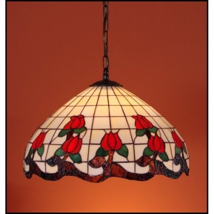 Lampa żyrandol zwis witraż ROSA 40cm