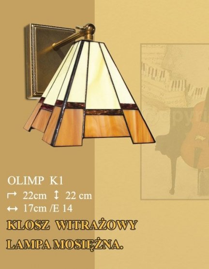 Lampa ścienna kinkiet witraż OLIMP K1