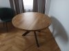 Stół dębowy okragły lity nogi metalowe typu Loft  