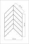  Parkiet lamelowy jodełka francuska na siatce kl.Styl 10x50x191mm