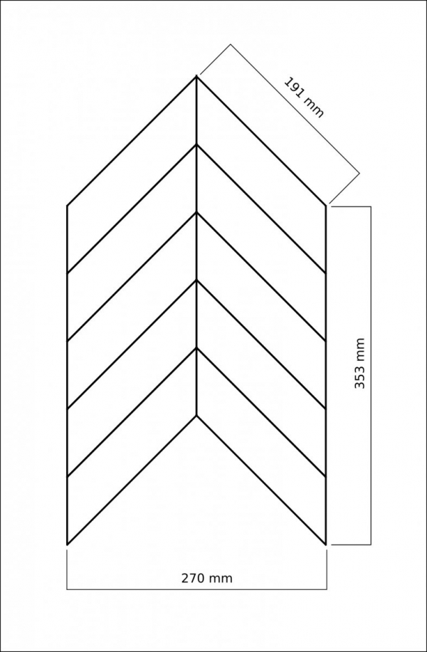  Parkiet lamelowy jodełka francuska na siatce kl.Styl 10x50x191mm
