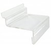 Plexi shelf for shoes with pricemarklist in front - 10 cm x 8 cm