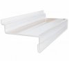 Plexi shelf for shoes with pricemarklist in front - 25 cm x 10 cm