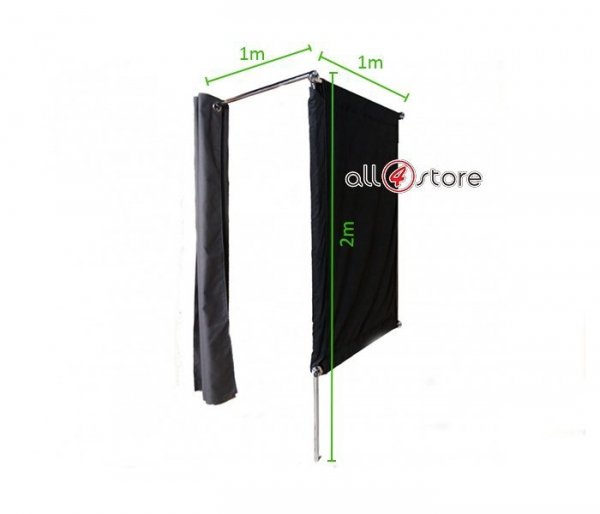 Dressing room, corner 200 cm x 100 cm x 100 cm, Chrome