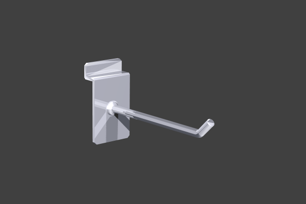 Chrome single hook for panel 10 cm