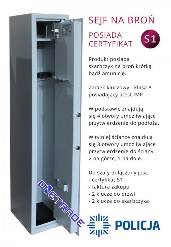 Weapon Safe S1 - Cabinet for weapons with S1 certificate
