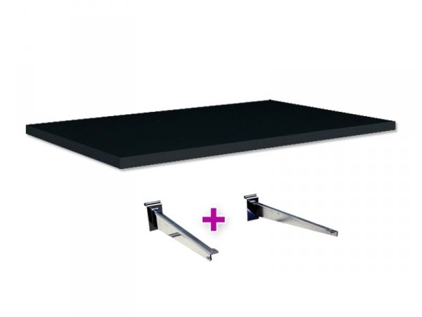 Shelf with hooks for shop panel - 90 x 40 cm