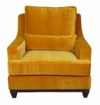 Żółty fotel gruba pluszowa tkanina Lukrecja