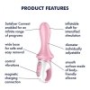 Satisfyer Air Pump Booty 5 Connect App red - wibrator (różowy)