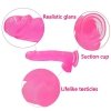8 Jelly Studs Crystal Dildo Large Pink