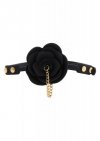 Rose Ball Gag with Plug Black
