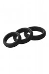 Dream Toys RAMROD SMOOTH SILICONE COCKRING PACK - zestaw pierścieni na penisa (czarny)