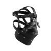 Head Harness with Zip-up Mouth and Lock - Black