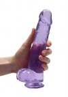 9 / 23 cm Realistic Dildo With Balls - Purple