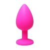 Pink medium butt plug with white crystal
