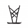 Bijoux Indiscrets MAZE Net Cleavage Harness - skóropodobna uprząż BDSM na klatkę piersiową (czarny