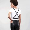 Bijoux Indiscrets MAZE Net Cleavage Harness - skóropodobna uprząż BDSM na klatkę piersiową (czarny