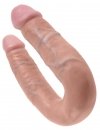 King podwójne dildo - Cock U-Shaped Medium Double Trouble sztuczny penis (cielisty)