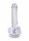 King Cock dildo analne - 6'' Cock with Balls sztuczny penis (przezroczysty) 