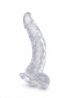 King Cock duże dildo - 7,5'' Cock with Balls sztuczny penis (przezroczysty) 
