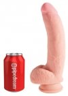 King Cock Dildo  Triple Density with Balls 10 cali sztuczny penis (cielisty)