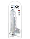 King Cock Transparentne Dildo Clear 9 with Balls - dildo (przezroczysty)