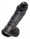 King Cock duże czarne dildo - 10'' Cock with Balls sztuczny penis (czarny)