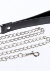 Taboom Chain Leash Black - smycz z czarnym uchwytem z ekoskóry (czarny)