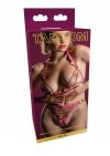 Taboom uprząż Malibu Bra Open Crotch Brief Harness L/XL - wiązanie (czerwony)