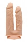 Dream Toys REAL LOVE DUAL DENSITY DOUBLE PENETRATOR FLESH - podwójne dildo (cielisty)