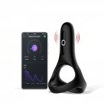 Magic Motion Rise Smart Wearable Cockring Black - wibrujący pierścień na penisa z aplikacją (czarny)