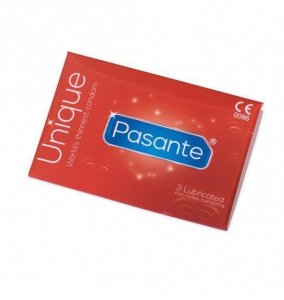  Pasante Unique -  Nielateksowe prezerwatywy do portfela (1op./3szt.)