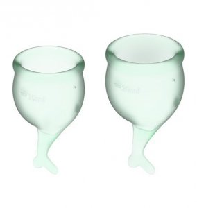 Satisfyer Feel Secure Menstrual Cup Set Light Green - zestaw kubeczków menstruacyjnych 2 szt. (jasny zielony)