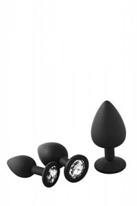 Dream Toys FANTASSTIC ANAL TRAINING KIT WHT STONE - zestaw korków analnych (czarny)