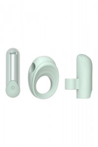 Dream Toyus GLAM 3-IN-1 PLAY KIT - pierścień erekcyjny (zielony)