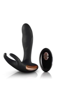 NS Novelties RENEGADE SPHINX PROSTATE MASSAGER BLACK - podgrzewany masażer prostaty z wibrującym pierścieniem na penisa (czarny)