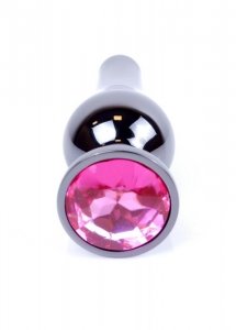 Plug-Jewellery Dark Silver BUTT PLUG- Pink