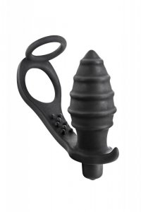 PROSTATE STIMULATOR COCKRING PLUG AP071 BLACK