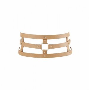 Bijoux Indiscrets MAZE Wide Belt - pas skóropodobny (brązowy)