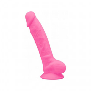 Silexd Silikonowe Dildo Model 1 18 cm Pink Glow in the Dark - dildo (różowy)