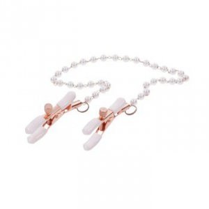 Sportsheets S&M Peaches ‘n CreaMe Pearl Nipple Clamps Cream - nasutnik  (kremowy)