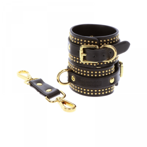 Taboom kajdanki na nadgarstki Vogue Studded Wrist Cuffs Set - wiązanie (czarny)